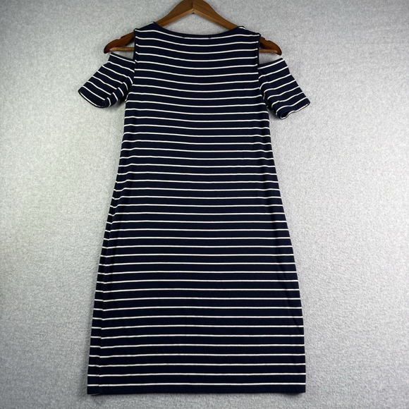 WHBM Cold Shoulder Women's XXS Stripe Jersey Knit Shift Dress - Picture 9 of 11